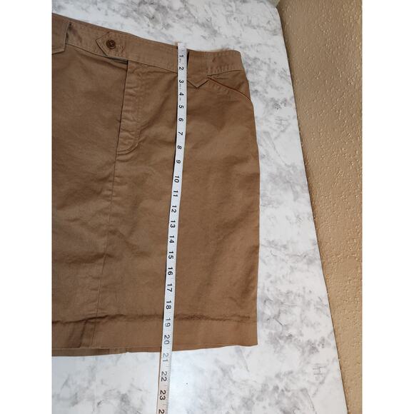 Ralph Lauren Jeans Co. Women's Brown Stretch‎ Cotton Pencil Skirt Size 14 Petite - Picture 5 of 5
